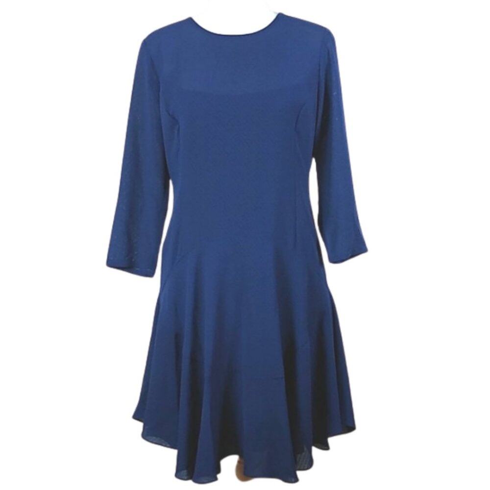 Donna Morgan 3/4 Sleeve Drop Waist Chiffon Dress 4P